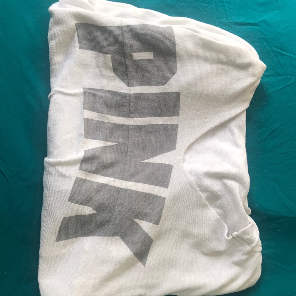 White with gray detailing hoodie/sweater